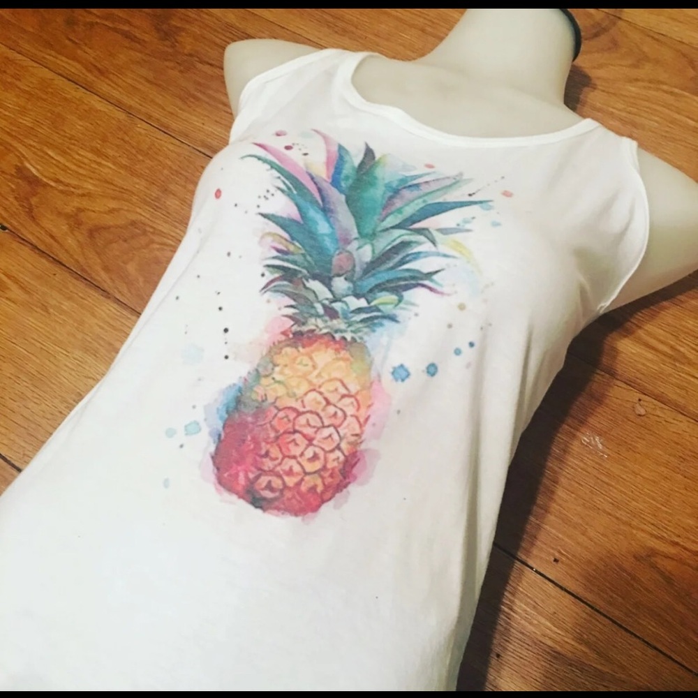Women’s Small Watercolor Pineapple Tank Racerback